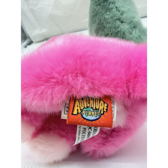 Set of 3 Adventure Planet 8" Baby Dinosaurs Green & Pink Plush Stuffed Animals - Picture 12 of 12